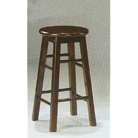 Set of 2 Cappuccino Finish Wood Bar Stool stools 24seat Height by AtHomeMart