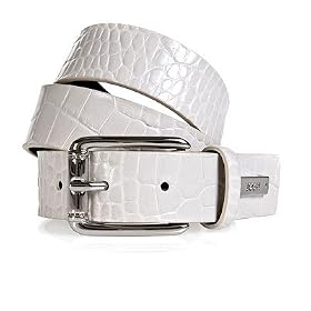 Damengürtel von JOOP! Kroko-Prägung. Ivory