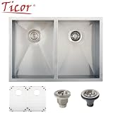 Undermount 16 Gauge Stainless Steel Double-Bowl Square Kitchen Sink