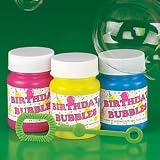 Plastic Mini Birthday Bubble Bottles (24pc-2Dz bottles)