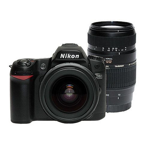 Nikon D80 10.2MP Digital SLR Camera Body + Tamron 28-80mm f/3.5-5.6 Aspherical Autofocus Lens + Tamron 70-300mm f/4-5.6 Di LD Macro Autofocus Lens KIT