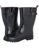 Capelli New York Shiny Solid with Side Pull Loops Ladies Short Rain Boot