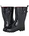 Capelli New York Shiny Solid with Side Pull Loops Ladies Short Rain Boot