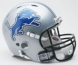 Detroit Lions Revolution Pro Line Helmet Authentic Molded Foam Padding Hard Cup Chin Strap