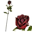 Half Open Rose - Deep Red - Artificial Flower