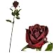 Outdoor Living : Half Open Rose - Deep Red - Artificial Flower