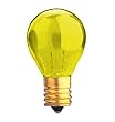 Bulbrite 702810 - 10S11TY - Transparent Yellow 10 Watt S11 Light Bulb, 130 Volt Long Life, Intermediate Base