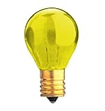 Bulbrite 702810 - 10S11TY - Transparent Yellow 10 Watt S11 Light Bulb, 130 Volt Long Life, Intermediate Base