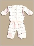 Looney Bees - Newborn Boys Knit Set, White/Navy