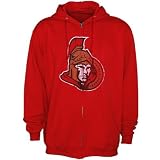 NHL Majestic Ottawa Senators Red Official Logo Full Zip Hoody Sweatshirt (X-Large)
