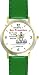 Habit 1 - Be Strong (Spanish Text) - DELUXE TWO-TONE WATCH from THE 7 HABITS - WATCH COLLECTION BY WATCHBUDDY&reg; - Arabic Numbers - Green Leather Strap-Size-Large ( Men's Size or Jumbo Women's Size )