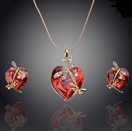 New Jewelry sets 14k Gold Filled Austrian Crystal Animal Pendant Four colors Necklace Earrings Party