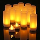 Gearmax®無煙蝋燭 室内電飾 12個セット 電子ろうそく ledキャンドル 結婚式 屋外 クリスマス パーディー 夕飯飾り