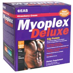EAS Myoplex Deluxe Powder, Nutrition Shake, Strawberry Cream, 18 servings by EAS