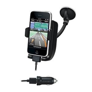 Kensington Mount with Sound Ampllifying Cradle and Car Charger for iPhone