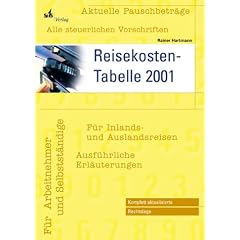 Reisekosten- Tabelle 2001