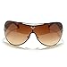 Oversized Rimless Shield Aviator Sunglasses