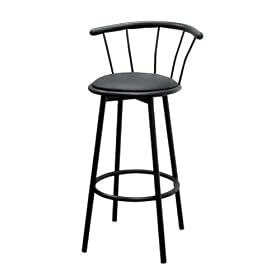 Click here to buy ORE International Set of 2 Swivel Barstools, Black by ORE.
