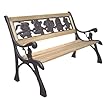 DC America SL-PB-168-BR Friendship Kids Bench, Cast Iron Frame and Hardwood Slats, Rust Resistant Bronze Finish