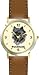 Cairn Terrier (SC) Dog - WATCHBUDDY&reg; DESIGNER DELUXE TWO-TONE THEME WATCH - Arabic Numbers-SAND & SOIL STYLE - Pale Yellow Dial with Brown Leather Strap-Size-Large ( Men's Size or Jumbo Women's Size )
