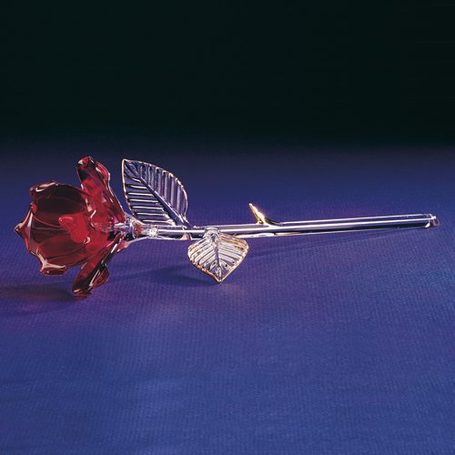 Glass Red Rose