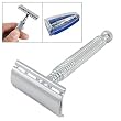 Men Silver Tone Metal Beard Remover Manual Razor Tool