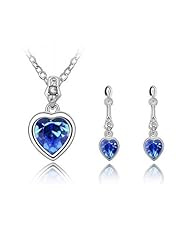 Blue Pearls - Set : Blue Pendants Hearts - CRY A609 G