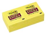 3M Super Sticky Post-it(R) Notes, 3in. x 3in., 90 Sheets Per Pad, Daffodil, Pack Of 8