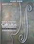 Study Guide for Single Variable Calculus, Early Transcendentals