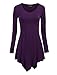Made By Johnny MBJ WT737 Womens Long Sleeve Handkerchief Tunic L Dark_Purple