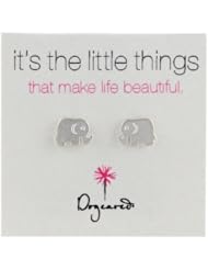 Dogeared "Its the Little Things" Sterling Silver Elephant Post Earrings