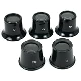 3X 4X 5X 10X Eye Magnifier Jeweler Loupe Set 5 Pcs