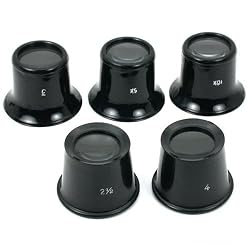 3X 4X 5X 10X Eye Magnifier Jeweler Loupe Set 5 Pcs