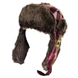 Soft Faux Fur Buffalo Plaid Trooper Trapper Ski Hat Berry