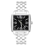 Tissot Mens T0055101105700 Quadrato Stainless Steel Black Dial Watch by Tissot