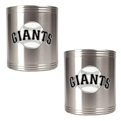 San Francisco Giants 2pc Stainless Steel Can Holder Set- Primary Logo MLB Baseball