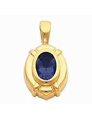 14K Yellow Gold Oval Cut Tanzanite Pendant -- LIFETIME WARRANTY