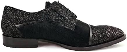 Carlo Ventura 2109 Men's Show In Pony Skin With Caviar Leather Inserts 42.5 Black