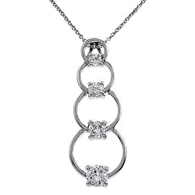 Circle Journey Collection Jewelry C.Z. Diamond Silver Pendant (Valentine's Day Special)