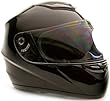 Adult Full Face Helmet Motorcycle Gloss Black (Large)
