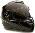 Adult Full Face Helmet Motorcycle Gloss Black (X-Large)