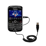 IMAGE OF Coiled USB Cable for the Blackberry 8530 with Power Hot Sync and Charge capabilities - uses Gomadic TipExchange Technology