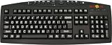 Keys-U-See Lg Print Kybd, Black KB w/White, USB