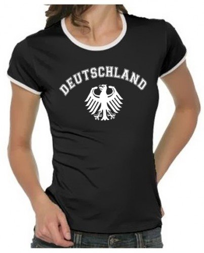 Deutschland Adler T-Shirt EM 2012 T-Shirt schwarz_RIGI DAMEN RINGER Gr.S