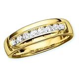 14K Yellow Gold 1/2 ct. Diamond Men's Wedding Band (Highest Quality)