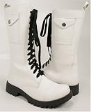 Side Stash Pocket! Volatile White Combat Boots Black Laces