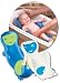 Baby Cocoon Bath Seat - White/Blue