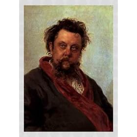 Tableau avec cadre: Ilya Efimovich Repin, "Mussorgsky / Portr.by Repin / 1881", 50 x 71 - Aluminium Basic M: Argent mate