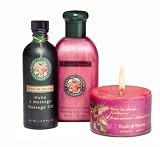 Fruits & Passion Fieldberry Trio With Foaming Bath 10.1-Ounce, Massage Oil 3.5-Ounce And Candle 6.2-Ounce, Fieldberries