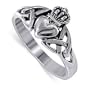.925 Sterling Silver Irish Claddagh Band Polish Finish Ring Size 4 to 13